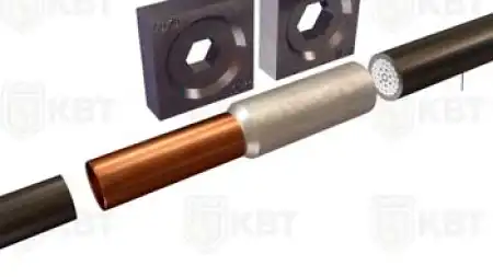 Опрессовка алюмомедной кабельной гильзы ГАМ